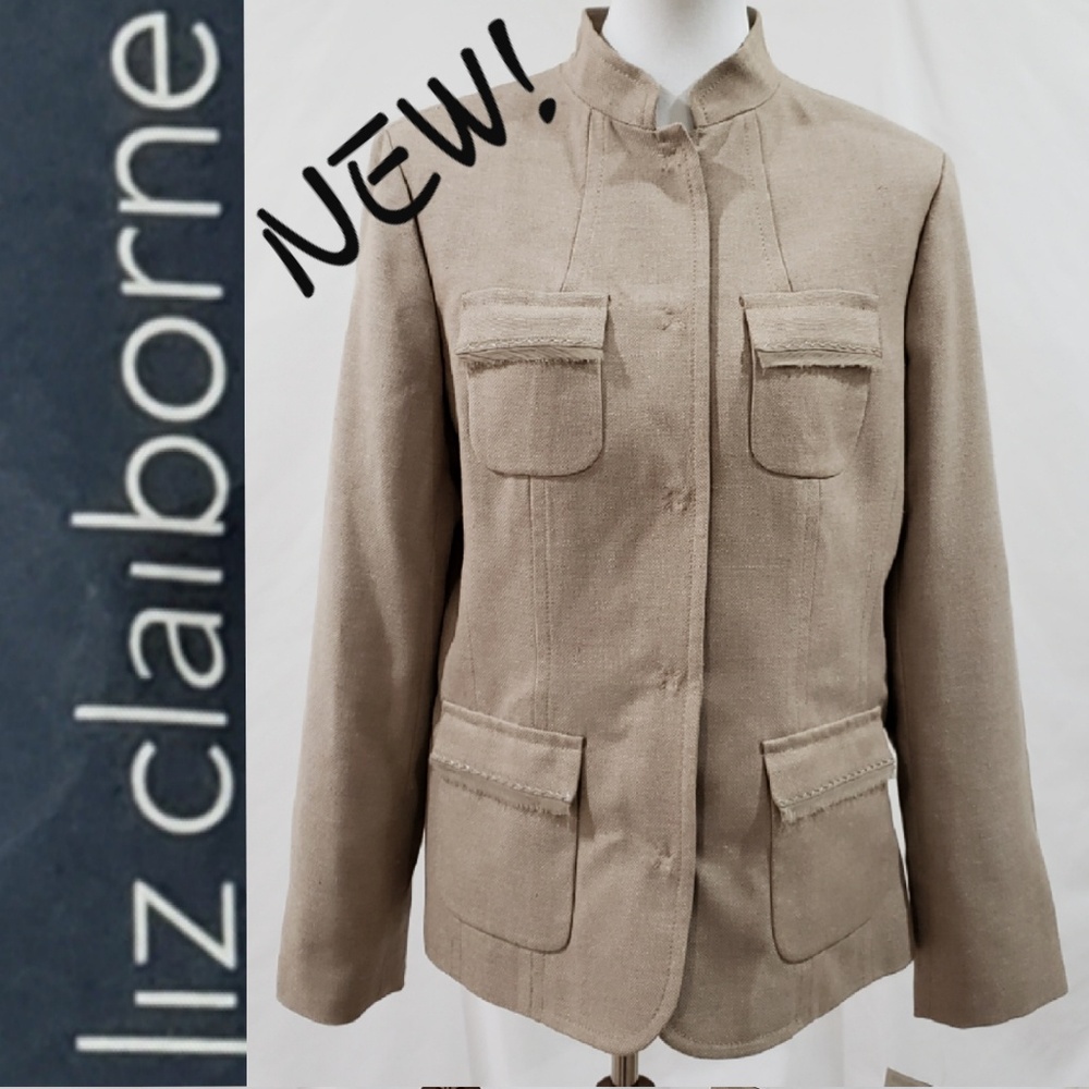 Liz Claiborne NEW! blazer tan *Size 14🤍